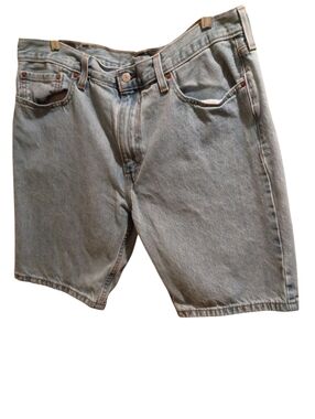 Levi's 405 Denim Shorts Men's 36 Blue Regular Fit Light Wash 9.5"Jorts Outdoors